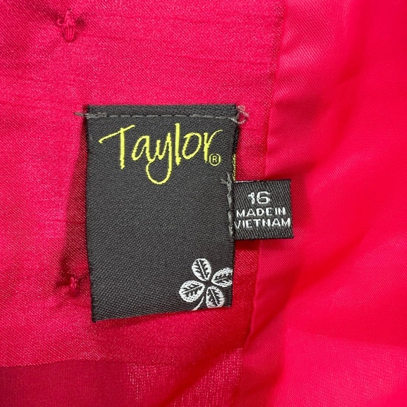 Taylor hot pink 16 fit n flare sleeveless dress mesh detail plus party cocktail - Picture 6 of 11